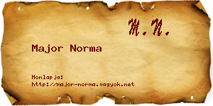 Major Norma névjegykártya